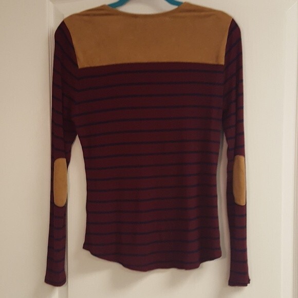 Sweet Wanderer Red Striped Henley Shirt - Picture 3 of 3